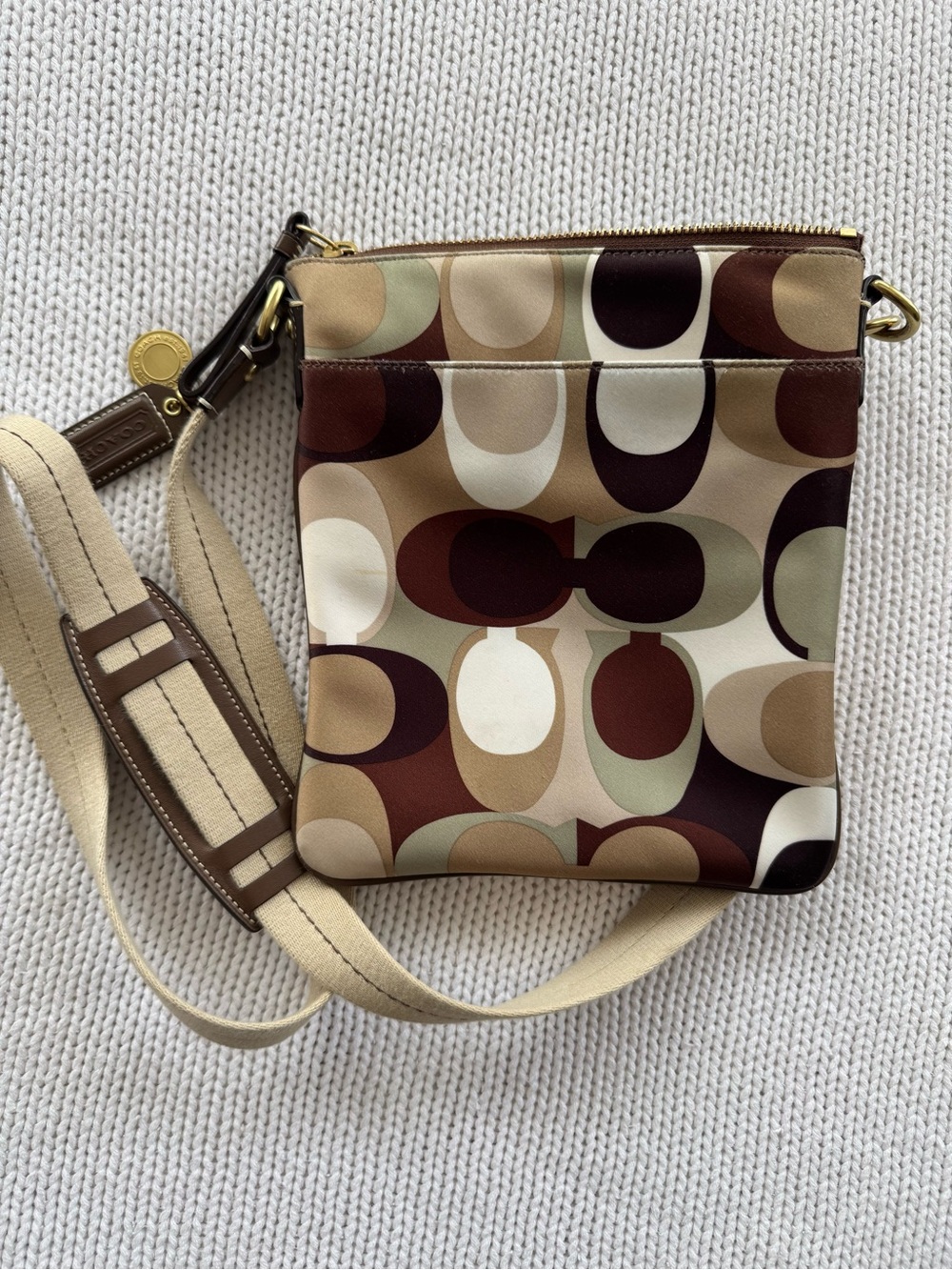 Vintage Coach Multi Oval Signature Canvas Crossbody Bag - Picture 4 of 5
